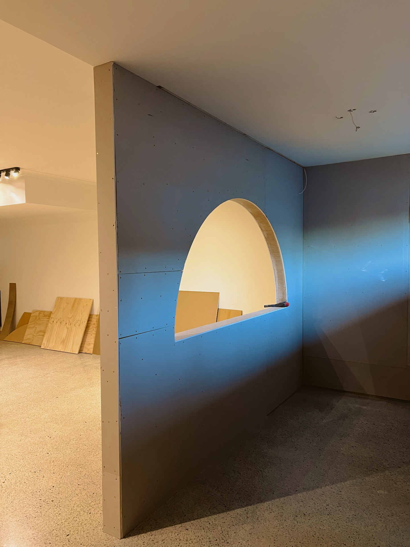 Commercial salon fit-out — build stage 2