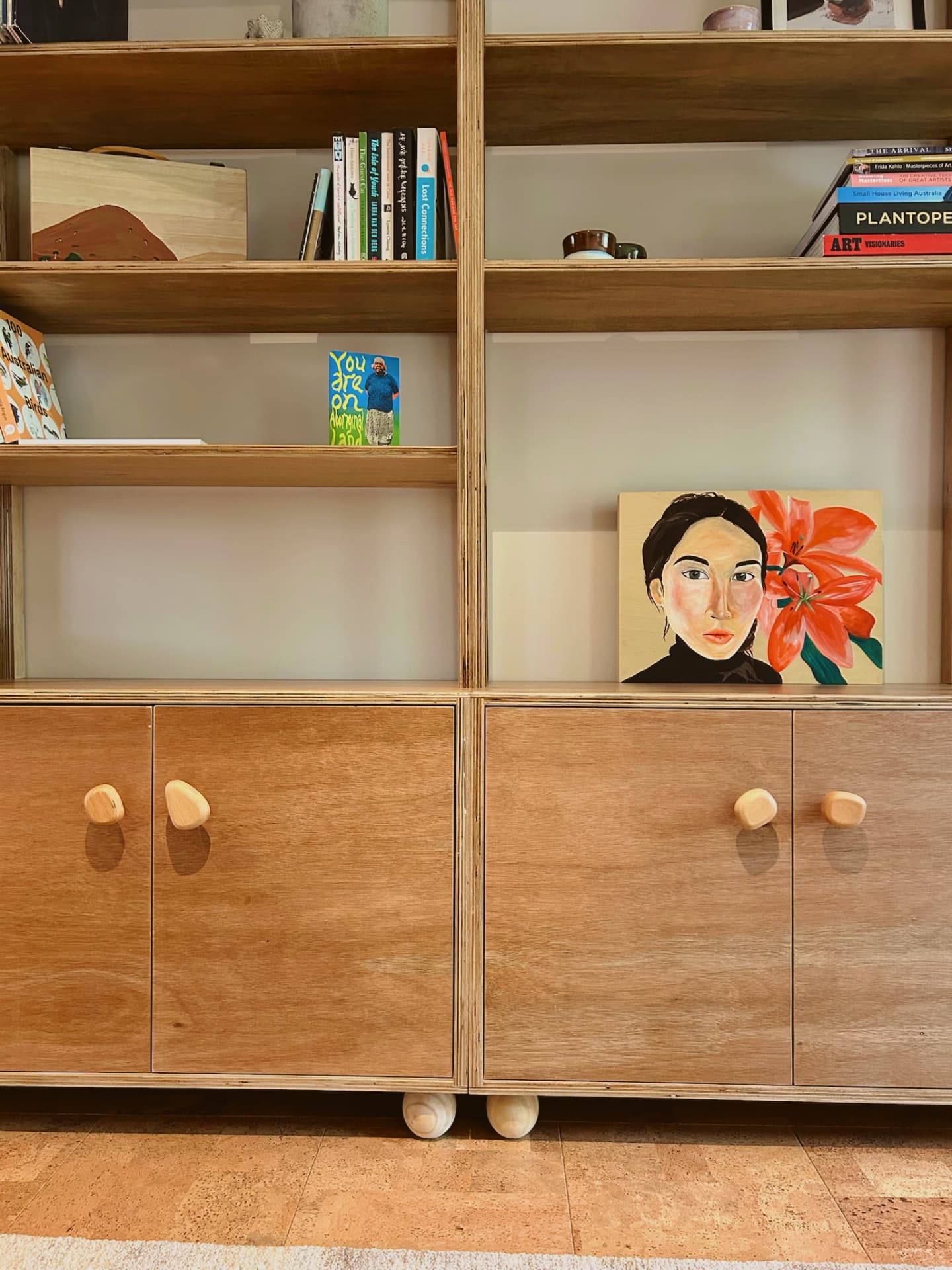 Mid-century modern shelving — finished view 2
